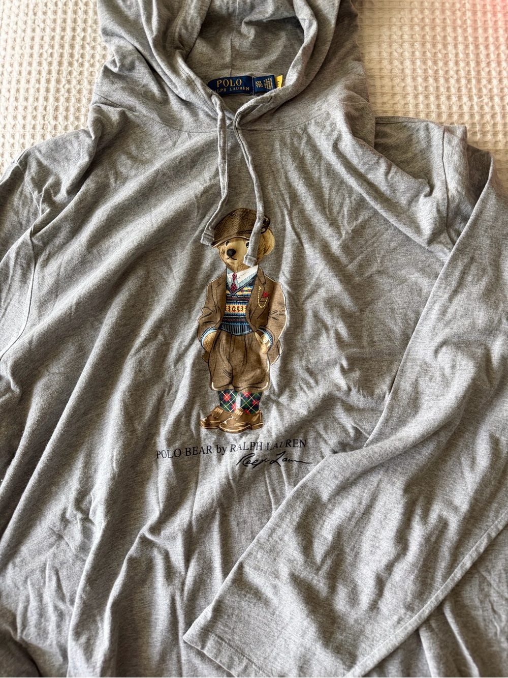 Ralph Lauren Kids Gray Polo Bear Graphic Hoodie Tee - Picture 2 of 2